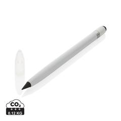 Vue Crayon infini en aluminium avec gomme de couleur blanc| Krokrodeal