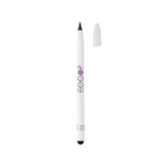 Vue Crayon infini en aluminium avec gomme de couleur blanc| Krokrodeal