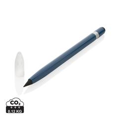 Vue Crayon infini en aluminium avec gomme de couleur bleu| Krokrodeal