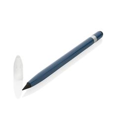 Vue Crayon infini en aluminium avec gomme de couleur bleu| Krokrodeal