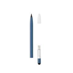Vue Crayon infini en aluminium avec gomme de couleur bleu| Krokrodeal