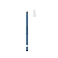 Vue Crayon infini en aluminium avec gomme de couleur bleu| Krokrodeal