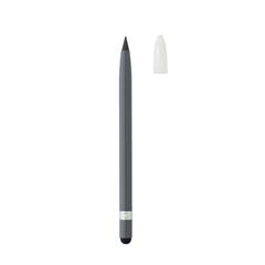 Vue Crayon infini en aluminium avec gomme de couleur gris| Krokrodeal