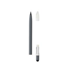 Vue Crayon infini en aluminium avec gomme de couleur gris| Krokrodeal