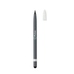 Vue Crayon infini en aluminium avec gomme de couleur gris| Krokrodeal