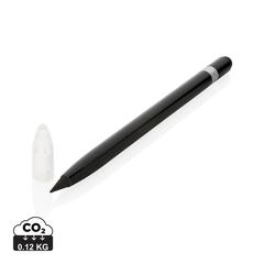 Vue Crayon infini en aluminium avec gomme de couleur noir| Krokrodeal