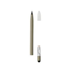 Vue Crayon infini en aluminium avec gomme de couleur vert| Krokrodeal