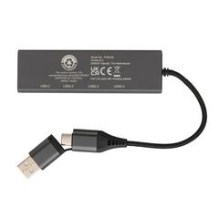 Vue Hub avec 3 ports USB en aluminium recyclé RCS Terra de couleur gris| Krokrodeal