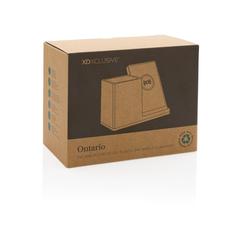 Vue Chargeur 10W avec porte-stylo en ABS recyclé RCS Ontario de couleur blanc| Krokrodeal