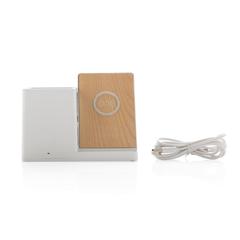 Vue Chargeur 10W avec porte-stylo en ABS recyclé RCS Ontario de couleur blanc| Krokrodeal
