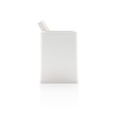 Vue Chargeur 10W avec porte-stylo en ABS recyclé RCS Ontario de couleur blanc| Krokrodeal