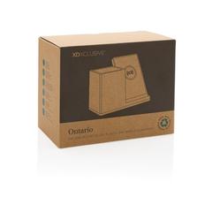 Vue Chargeur 10W avec porte-stylo en ABS recyclé RCS Ontario de couleur noir| Krokrodeal