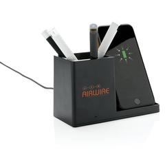 Vue Chargeur 10W avec porte-stylo en ABS recyclé RCS Ontario de couleur noir| Krokrodeal