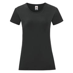 Vue T-Shirt Femme Couleur Iconic de couleur noir| Krokrodeal
