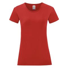 Vue T-Shirt Femme Couleur Iconic de couleur rouge| Krokrodeal