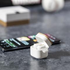 Vue Écouteurs Zoe de couleur blanc| Krokrodeal