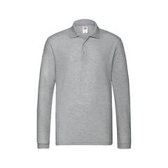 Vue Polo Adulte Premium Long Sleeve de couleur gris| Krokrodeal
