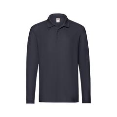 Vue Polo Adulte Premium Long Sleeve de couleur bleu| Krokrodeal