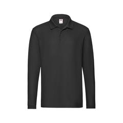 Vue Polo Adulte Premium Long Sleeve de couleur noir| Krokrodeal
