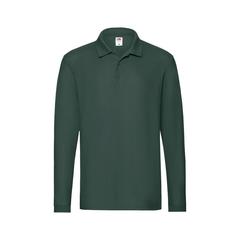 Vue Polo Adulte Premium Long Sleeve de couleur vert| Krokrodeal