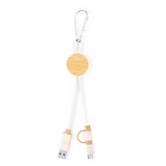 Vue Câble de Charge Denny de couleur beige| Krokrodeal