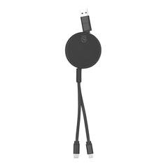 Vue Câble de Charge Freud de couleur noir| Krokrodeal