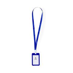 Vue Lanyard Porte-Badge Fleck de couleur bleu| Krokrodeal