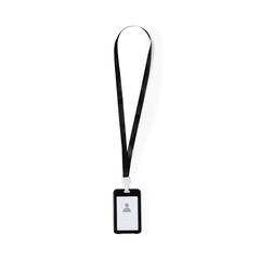 Vue Lanyard Porte-Badge Fleck de couleur noir| Krokrodeal