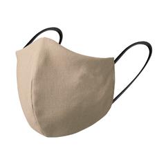 Vue Masque Hygiénique Réutilisable Liriax de couleur beige| Krokrodeal