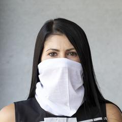 Vue Tour de Cou Antibacterienne Nical de couleur blanc| Krokrodeal