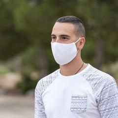 Vue Masque Hygiénique Réutilisable Plexcom de couleur blanc| Krokrodeal