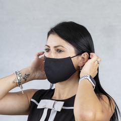 Vue Masque Hygiénique Réutilisable Liriax Medium de couleur blanc| Krokrodeal