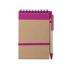 Vue Cahier Ecocard de couleur rose| Krokrodeal