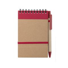 Vue Cahier Ecocard de couleur rouge| Krokrodeal