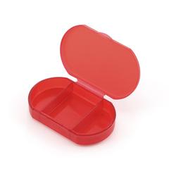 Vue Pilulier Trizone de couleur rouge| Krokrodeal