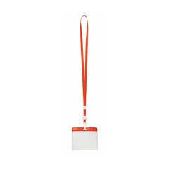 Vue Lanyard Porte-Badge Maes de couleur rouge| Krokrodeal