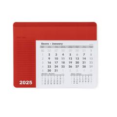 Vue Tapis Souris Calendrier Rendux de couleur rouge| Krokrodeal