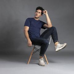 Vue T-Shirt Adulte Couleur Hecom de couleur bleu| Krokrodeal