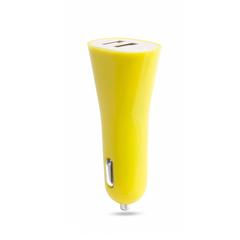 Vue Chargeur Voiture USB Heyon de couleur jaune| Krokrodeal
