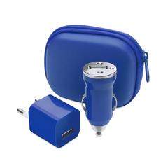 Vue Set Chargeurs USB Canox de couleur bleu| Krokrodeal