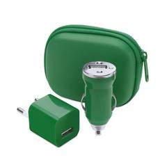 Vue Set Chargeurs USB Canox de couleur vert| Krokrodeal