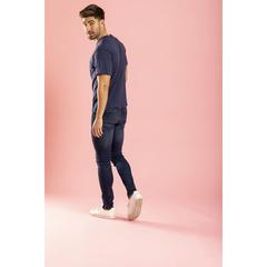 Vue T-Shirt Adulte Couleur Premium de couleur bleu| Krokrodeal