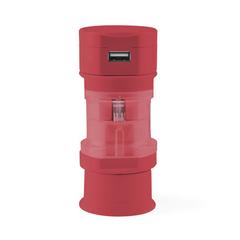 Vue Adaptateur Prises Tribox de couleur rouge| Krokrodeal