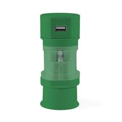 Vue Adaptateur Prises Tribox de couleur vert| Krokrodeal