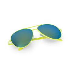 Vue Lunettes de Soleil Kindux de couleur jaune| Krokrodeal