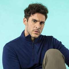 Vue Veste Peyten de couleur bleu| Krokrodeal