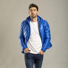 Vue Veste Luzat de couleur bleu| Krokrodeal