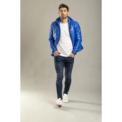 Vue Veste Luzat de couleur bleu| Krokrodeal