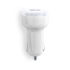 Vue Chargeur Voiture USB Denom de couleur blanc| Krokrodeal