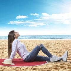 Vue Natte de Plage Hansier de couleur blanc| Krokrodeal